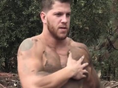 Outdoor bareback sex for Ashton McKay after a ATV ride