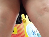 Upskirt pussy busy public place