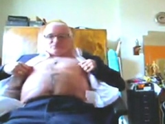 Suited Grandpa Cum On His Pants