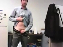 dad strokes cock at the office 3