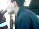 Sucking a cock seated in his car