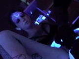 Sully Savage gets a new UV tattoo on her forehead