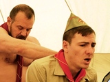 Stern hairy daddy barebacks hot innocent lad in tent