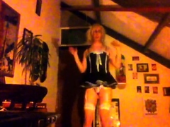 Crossdresser Dildo And Dance!