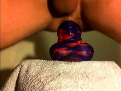 amateur Anal sex toy fun with flint the bad dragon !