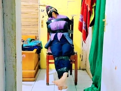 Hijab Indo Taped to a Chair