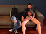 Tattooed gaydaddy fucks ass of 21yo gay Latino at home