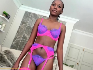 Tight Amateur Black Pussy In Lingerie Stretched