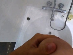 Big-Ass Black Teen's Solo Shower Footjob on Webcam