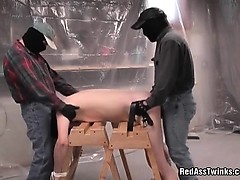 Two Kinky Maksed Dudes Fuck One Innocent Tied Guy Up The